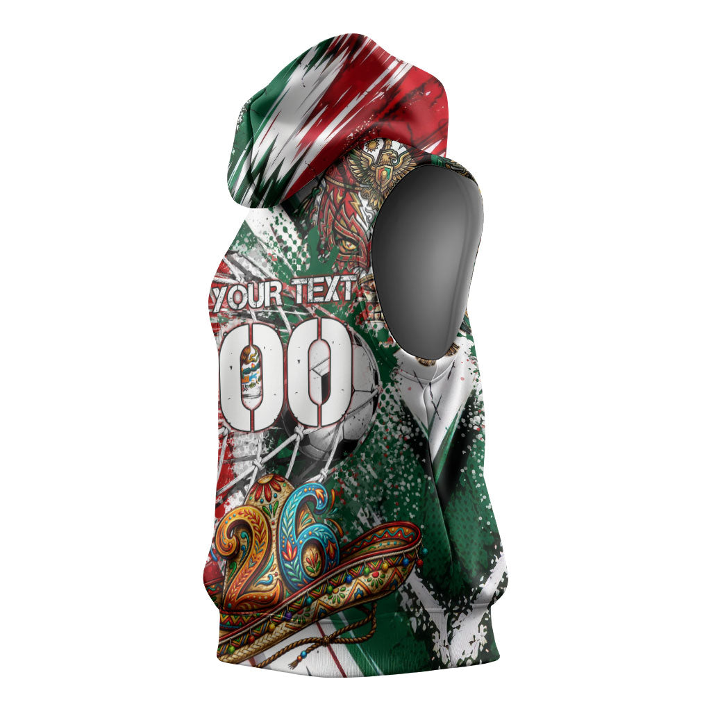 Personalized Mexico Football Ganadores Sleeveless Hoodie Aztec Jaguar Cultural Heritage Soccer Art