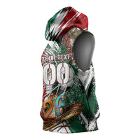 Personalized Mexico Football Ganadores Sleeveless Hoodie Aztec Jaguar Cultural Heritage Soccer Art