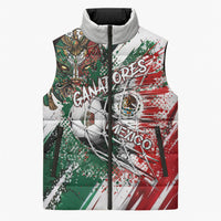 Personalized Mexico Football Ganadores Sleeveless Puffer Jacket Aztec Jaguar Cultural Heritage Soccer Art