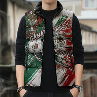 Personalized Mexico Football Ganadores Sleeveless Puffer Jacket Aztec Jaguar Cultural Heritage Soccer Art