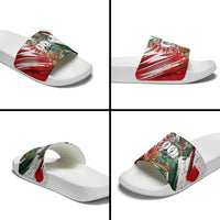 Personalized Mexico Football Ganadores Slide Sandals Aztec Jaguar Cultural Heritage Soccer Art