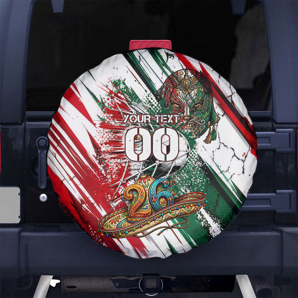 Personalized Mexico Football Ganadores Spare Tire Cover Aztec Jaguar Cultural Heritage Soccer Art