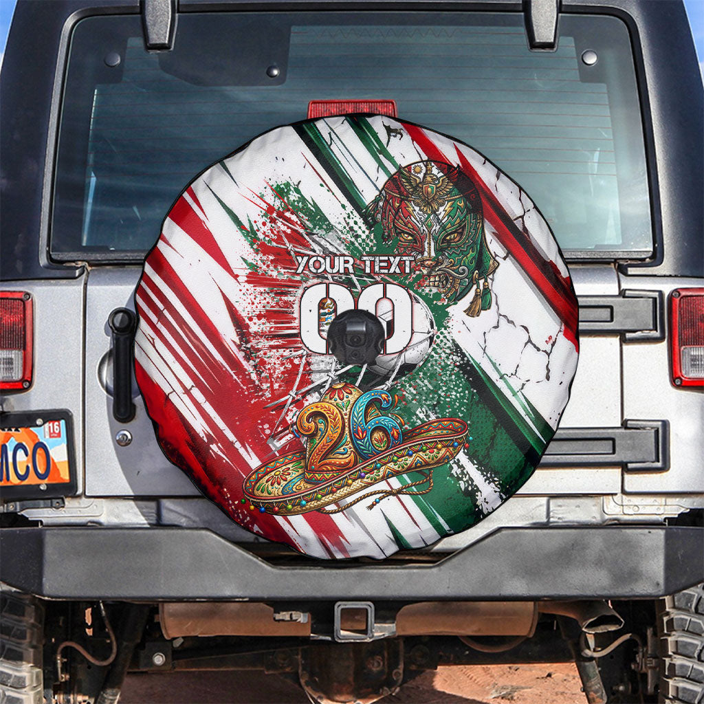 Personalized Mexico Football Ganadores Spare Tire Cover Aztec Jaguar Cultural Heritage Soccer Art
