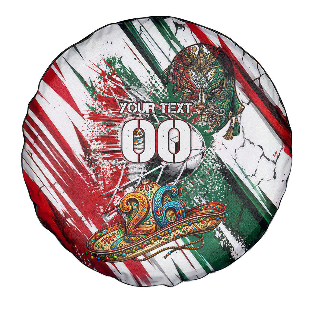 Personalized Mexico Football Ganadores Spare Tire Cover Aztec Jaguar Cultural Heritage Soccer Art