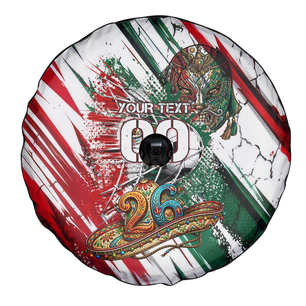 Personalized Mexico Football Ganadores Spare Tire Cover Aztec Jaguar Cultural Heritage Soccer Art