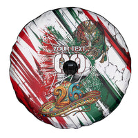 Personalized Mexico Football Ganadores Spare Tire Cover Aztec Jaguar Cultural Heritage Soccer Art