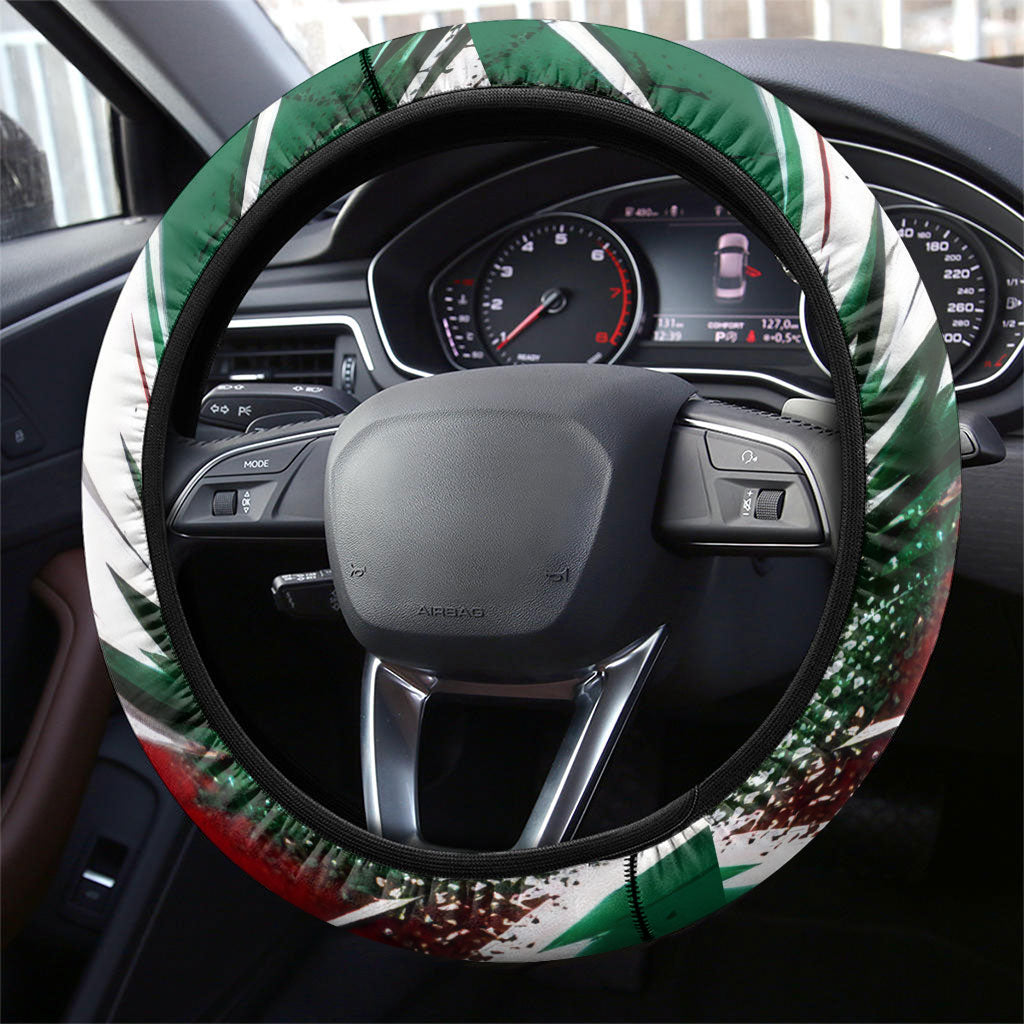 Mexico Football Ganadores Steering Wheel Cover Aztec Jaguar Cultural Heritage Soccer Art