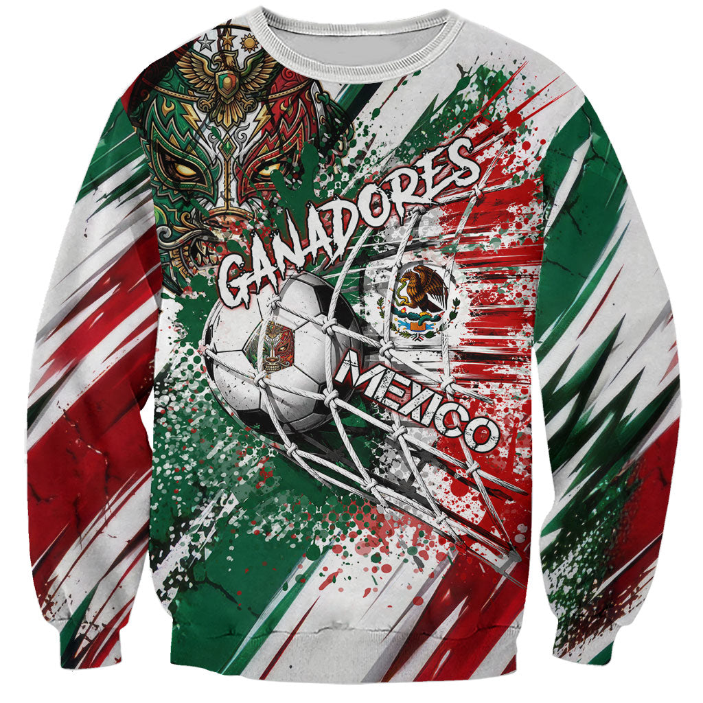 Personalized Mexico Football Ganadores Sweatshirt Aztec Jaguar Cultural Heritage Soccer Art