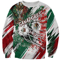 Personalized Mexico Football Ganadores Sweatshirt Aztec Jaguar Cultural Heritage Soccer Art