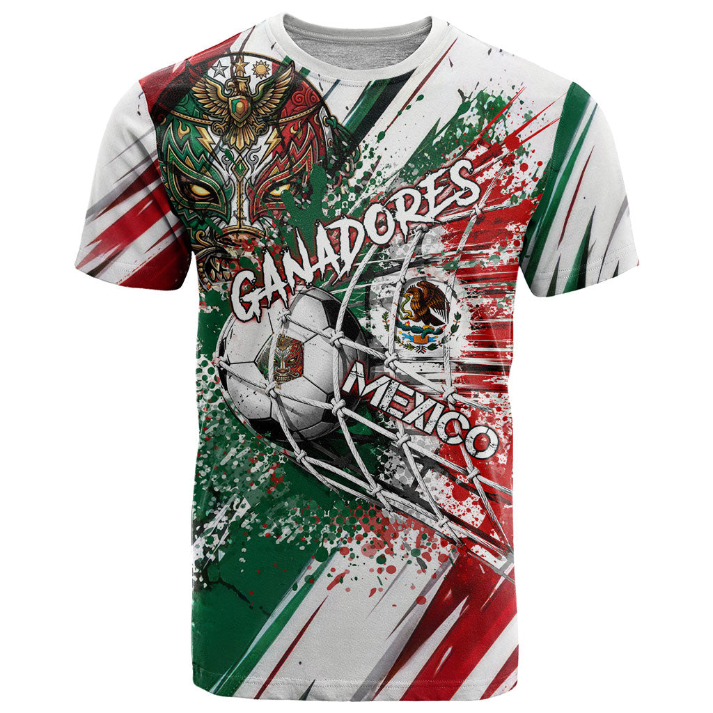Personalized Mexico Football Ganadores T Shirt Aztec Jaguar Cultural Heritage Soccer Art