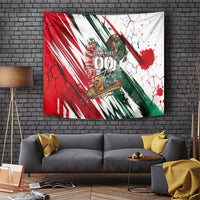 Personalized Mexico Football Ganadores Tapestry Aztec Jaguar Cultural Heritage Soccer Art