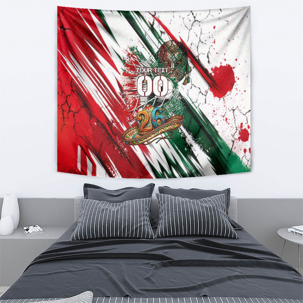 Personalized Mexico Football Ganadores Tapestry Aztec Jaguar Cultural Heritage Soccer Art
