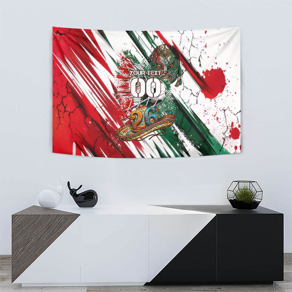 Personalized Mexico Football Ganadores Tapestry Aztec Jaguar Cultural Heritage Soccer Art