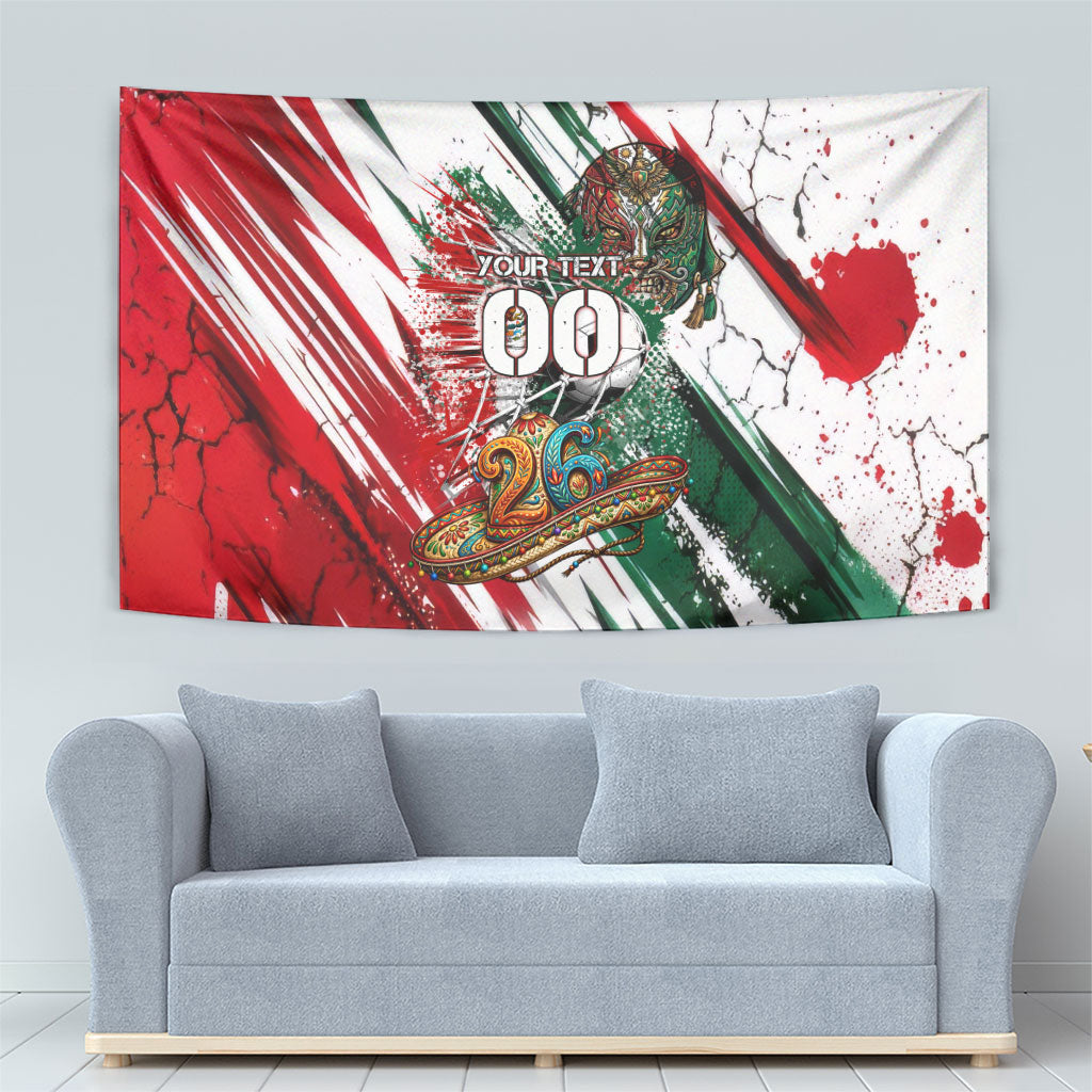 Personalized Mexico Football Ganadores Tapestry Aztec Jaguar Cultural Heritage Soccer Art