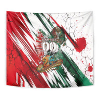 Personalized Mexico Football Ganadores Tapestry Aztec Jaguar Cultural Heritage Soccer Art
