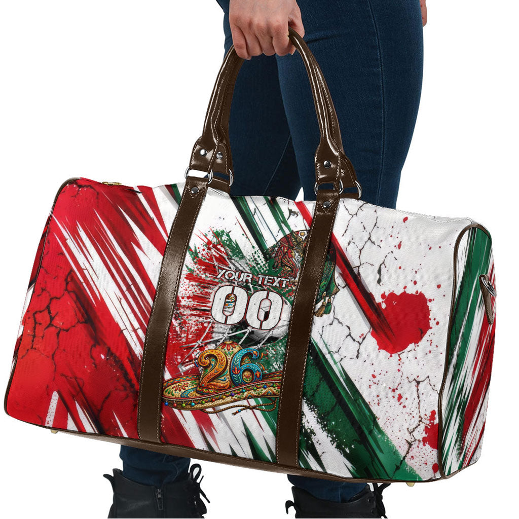 Personalized Mexico Football Ganadores Travel Bag Aztec Jaguar Cultural Heritage Soccer Art