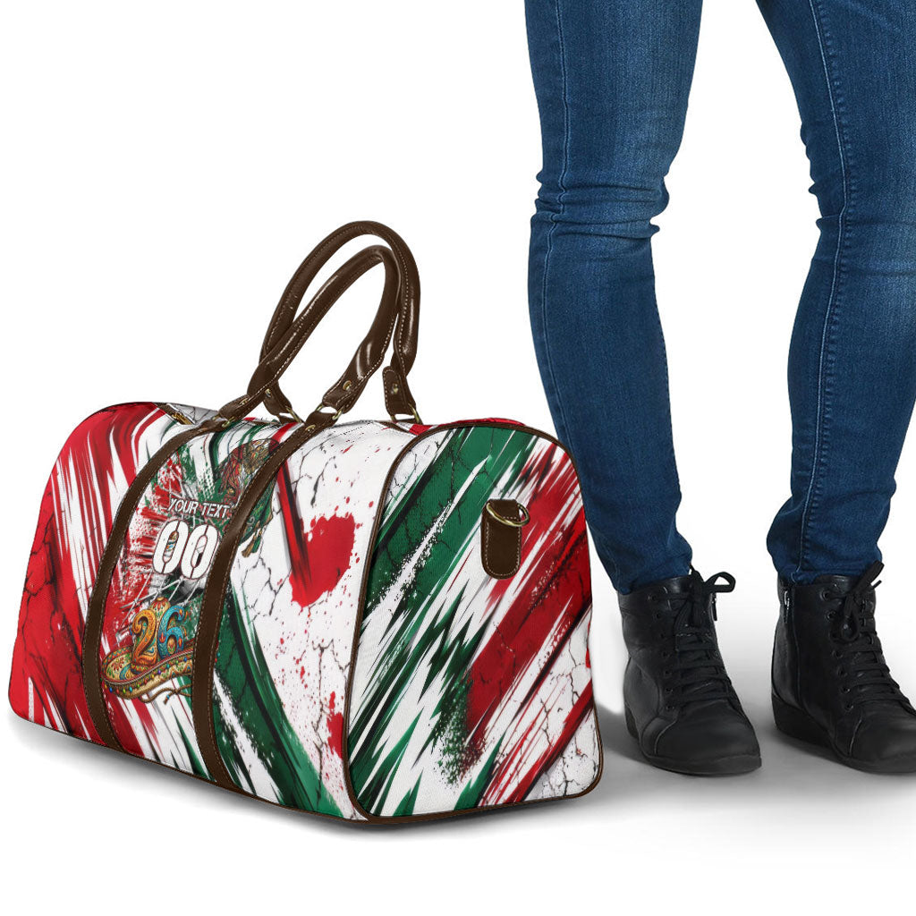 Personalized Mexico Football Ganadores Travel Bag Aztec Jaguar Cultural Heritage Soccer Art