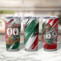 Personalized Mexico Football Ganadores Tumbler Cup Aztec Jaguar Cultural Heritage Soccer Art
