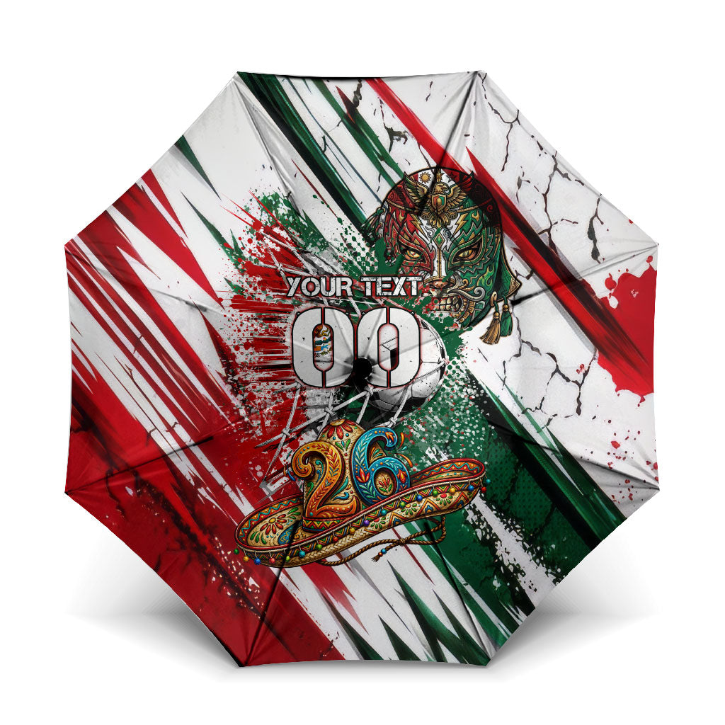 Personalized Mexico Football Ganadores Umbrella Aztec Jaguar Cultural Heritage Soccer Art