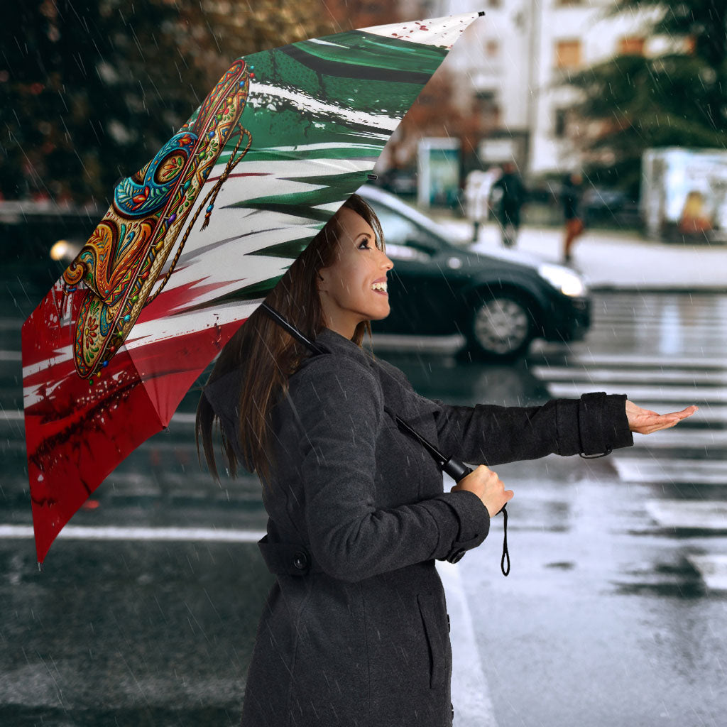 Personalized Mexico Football Ganadores Umbrella Aztec Jaguar Cultural Heritage Soccer Art