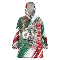 Personalized Mexico Football Ganadores Wearable Blanket Hoodie Aztec Jaguar Cultural Heritage Soccer Art
