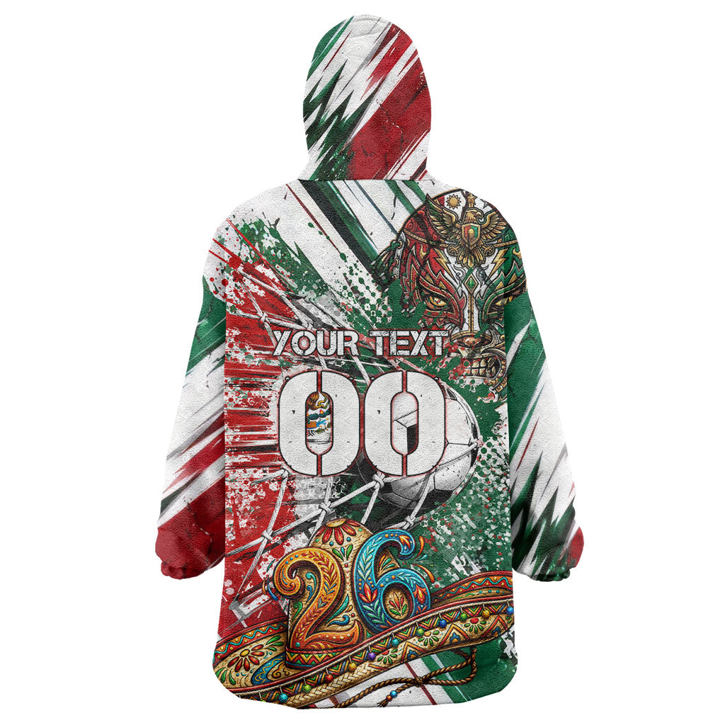 Personalized Mexico Football Ganadores Wearable Blanket Hoodie Aztec Jaguar Cultural Heritage Soccer Art