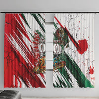 Personalized Mexico Football Ganadores Window Curtain Aztec Jaguar Cultural Heritage Soccer Art