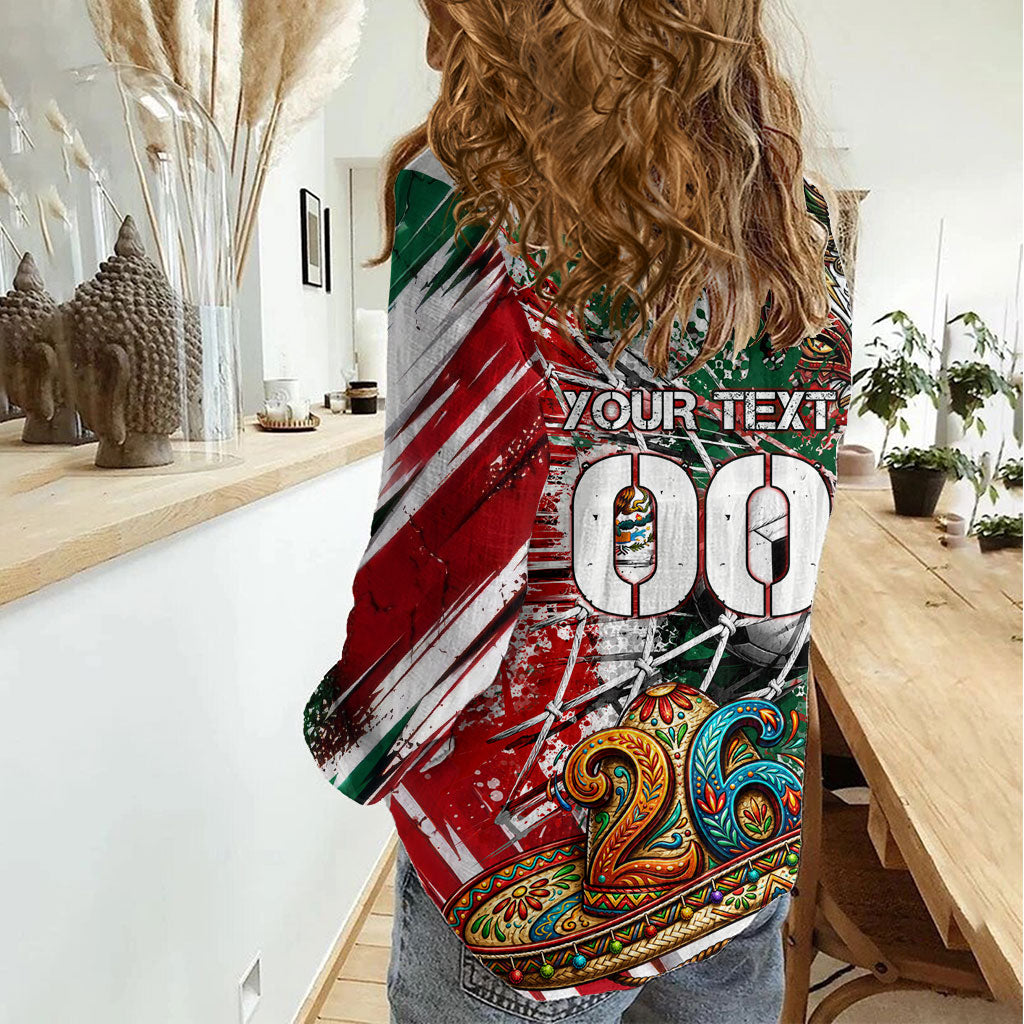 Personalized Mexico Football Ganadores Women Casual Shirt Aztec Jaguar Cultural Heritage Soccer Art