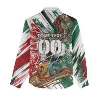 Personalized Mexico Football Ganadores Women Casual Shirt Aztec Jaguar Cultural Heritage Soccer Art