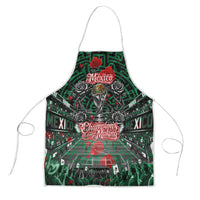 Mexico Football Golden Eagle Champions Apron Aztec Geometric Pattern Red Rose