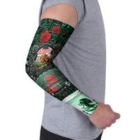 Mexico Football Golden Eagle Champions Arm Sleeves Aztec Geometric Pattern Red Rose
