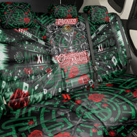 Mexico Football Golden Eagle Champions Back Car Seat Cover Aztec Geometric Pattern Red Rose