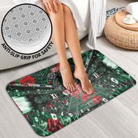 Mexico Football Golden Eagle Champions Bathroom Set Aztec Geometric Pattern Red Rose