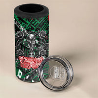 Mexico Football Golden Eagle Champions 4 in 1 Can Cooler Tumbler Aztec Geometric Pattern Red Rose