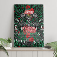 Mexico Football Golden Eagle Champions Canvas Wall Art Aztec Geometric Pattern Red Rose