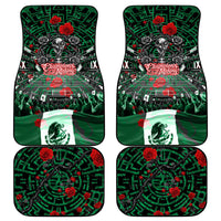 Mexico Football Golden Eagle Champions Car Mats Aztec Geometric Pattern Red Rose