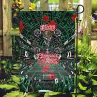 Mexico Football Golden Eagle Champions Garden Flag Aztec Geometric Pattern Red Rose