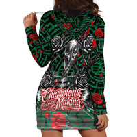 Mexico Football Golden Eagle Champions Hoodie Dress Aztec Geometric Pattern Red Rose