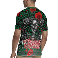 Mexico Football Golden Eagle Champions Rugby Jersey Aztec Geometric Pattern Red Rose