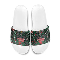 Mexico Football Golden Eagle Champions Slide Sandals Aztec Geometric Pattern Red Rose