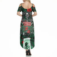 Mexico Football Golden Eagle Champions Summer Maxi Dress Aztec Geometric Pattern Red Rose