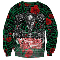 Mexico Football Golden Eagle Champions Sweatshirt Aztec Geometric Pattern Red Rose