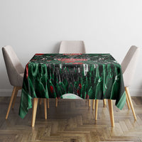 Mexico Football Golden Eagle Champions Tablecloth Aztec Geometric Pattern Red Rose