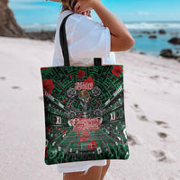 Mexico Football Golden Eagle Champions Tote Bag Aztec Geometric Pattern Red Rose