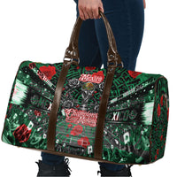 Mexico Football Golden Eagle Champions Travel Bag Aztec Geometric Pattern Red Rose