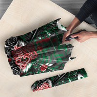Mexico Football Golden Eagle Champions Umbrella Aztec Geometric Pattern Red Rose