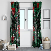 Mexico Football Golden Eagle Champions Window Curtain Aztec Geometric Pattern Red Rose