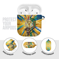 Personalized Mexico Football Victoria Sugar Skull AirPods Case Dia De Los Muertos Cultural Art Sunburst