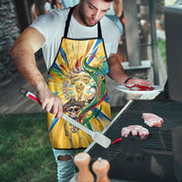 Personalized Mexico Football Victoria Sugar Skull Apron Dia De Los Muertos Cultural Art Sunburst