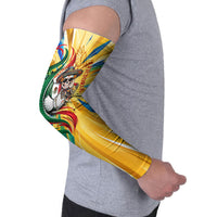 Personalized Mexico Football Victoria Sugar Skull Arm Sleeves Dia De Los Muertos Cultural Art Sunburst